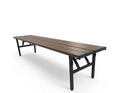 Collapsible Portable Picnic Table Benches, Folding Benches Seat for Outside Seating, Soccer, Sports Team Bench, Beach, Sideline, Camping, Foldable Bench Iron Tubes, Brown-71.06"