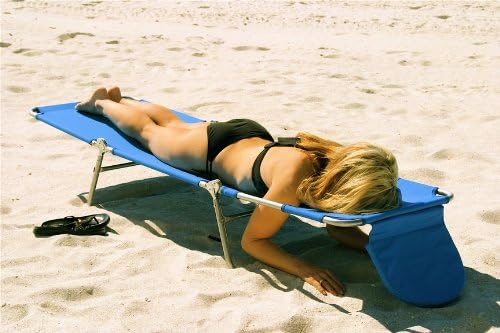 Ostrich the Original Chaise 72 x 22 Inch Lounge Portable Reclining Lounger, Outdoor Patio, Beach, Lawn, Camping, or Pool Tanning Chair, Ocean Blue