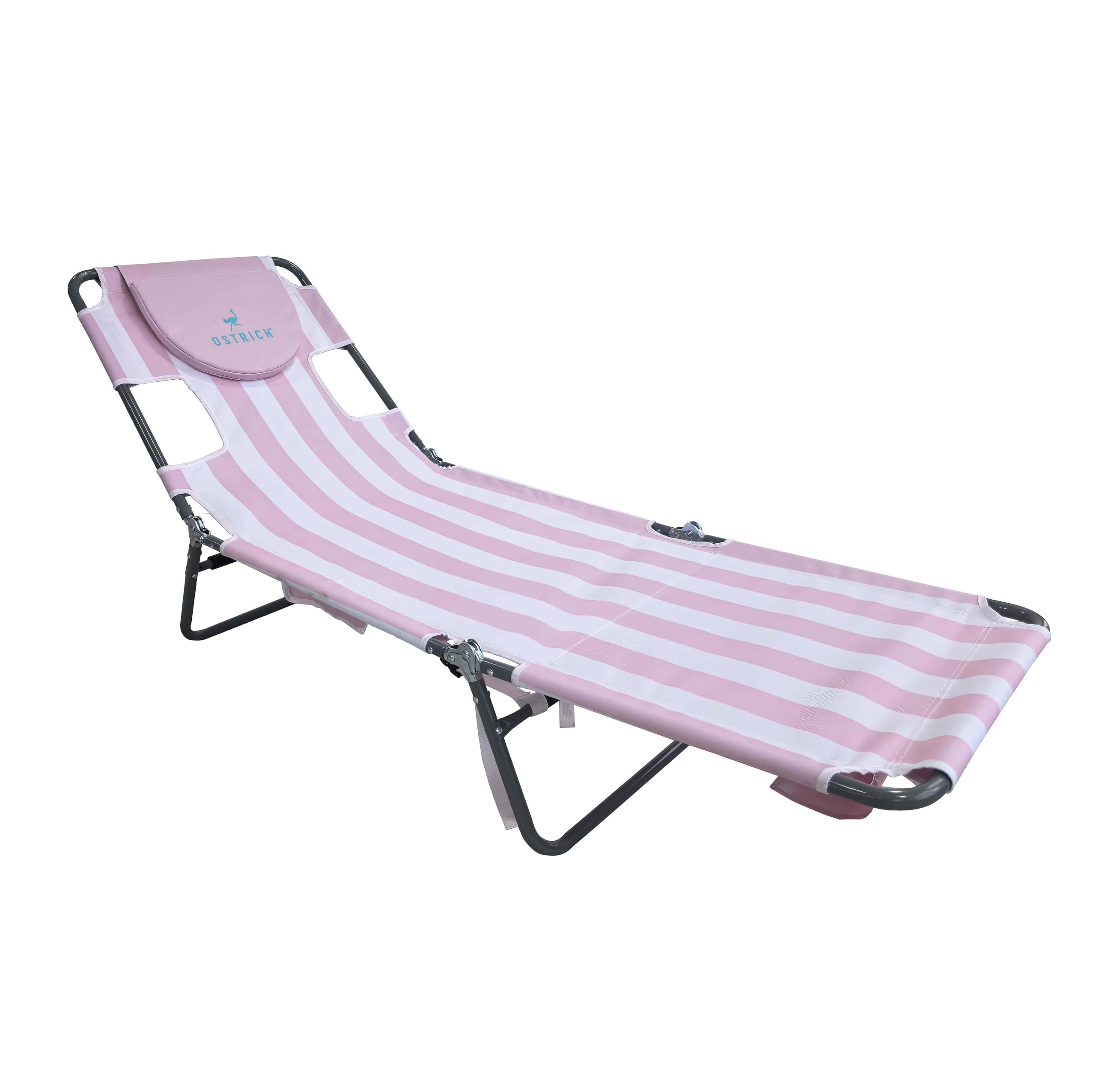 Ostrich the Original Chaise 72 x 22 Inch Lounge Portable Reclining Lounger, Outdoor Patio, Beach, Lawn, Camping, or Pool Tanning Chair, Ocean Blue