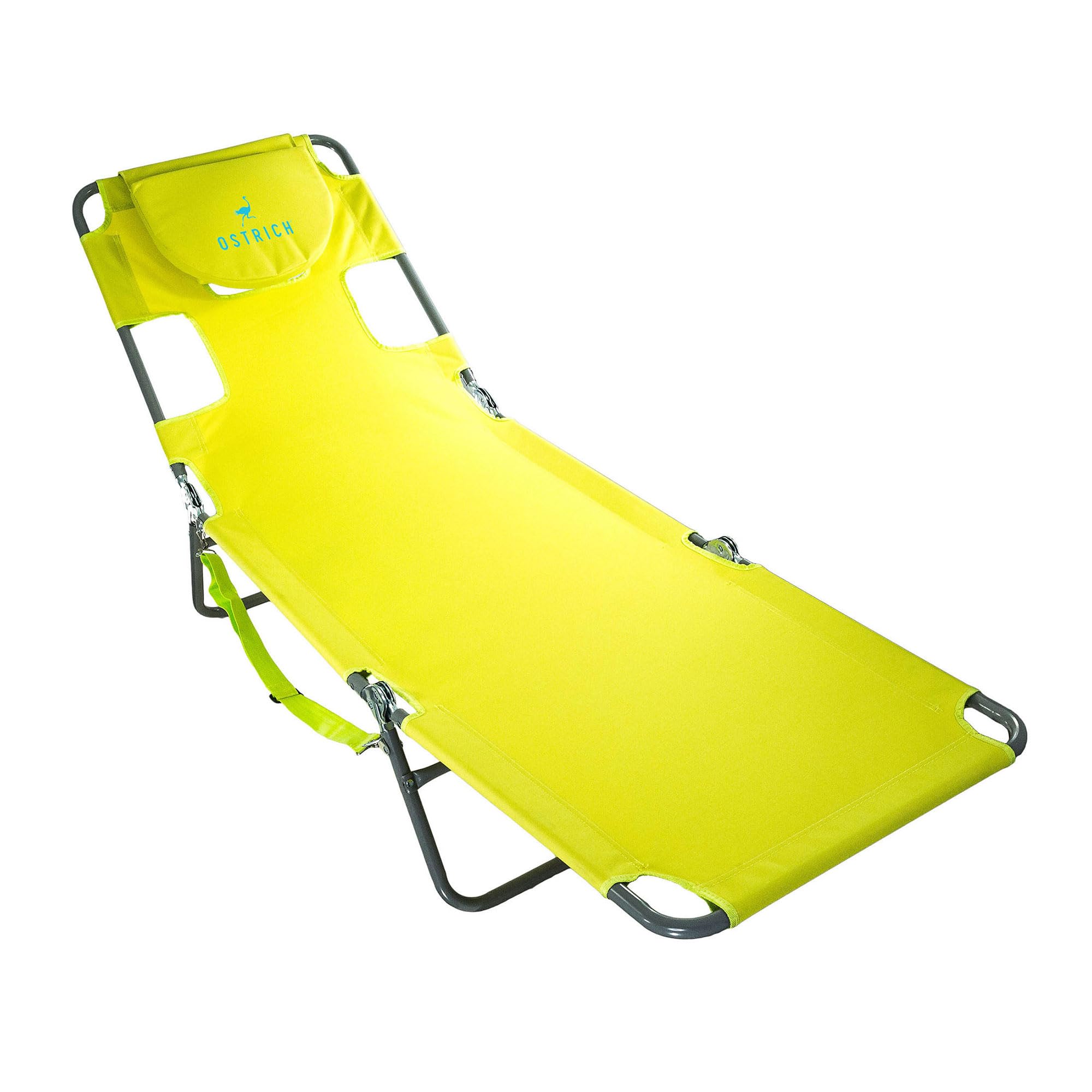 Ostrich the Original Chaise 72 x 22 Inch Lounge Portable Reclining Lounger, Outdoor Patio, Beach, Lawn, Camping, or Pool Tanning Chair, Ocean Blue