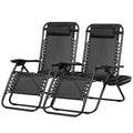 Nazhura Set of 2 Relaxing Recliners Patio Chairs Adjustable Steel Mesh Zero Gravity Lounge Chair Beach Chairs with Pillow and Cup Holder (Blue)