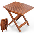 Melino Wooden Folding Outdoor Side Table 18x16x16 in, FSC Certified Acacia Wood Weatherproof Small Table for Patio, Porch, Pool, Backyard, Garden, Balcony & Deck - Chestnut